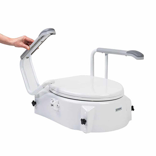 Peak Raised Toilet Seat with Armrests