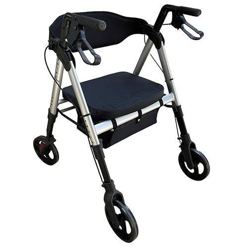 Deluxe Bariatric Rollator - Silver - Rehab and Mobility